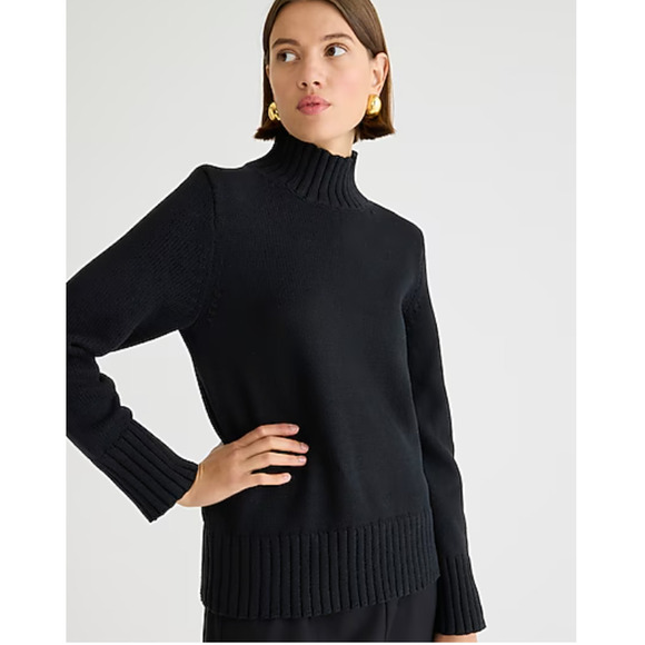 NWOT J. Crew Turtleneck Sweater XXS Black BV362 J.Crew Chunky Knit 90s - Picture 3 of 6
